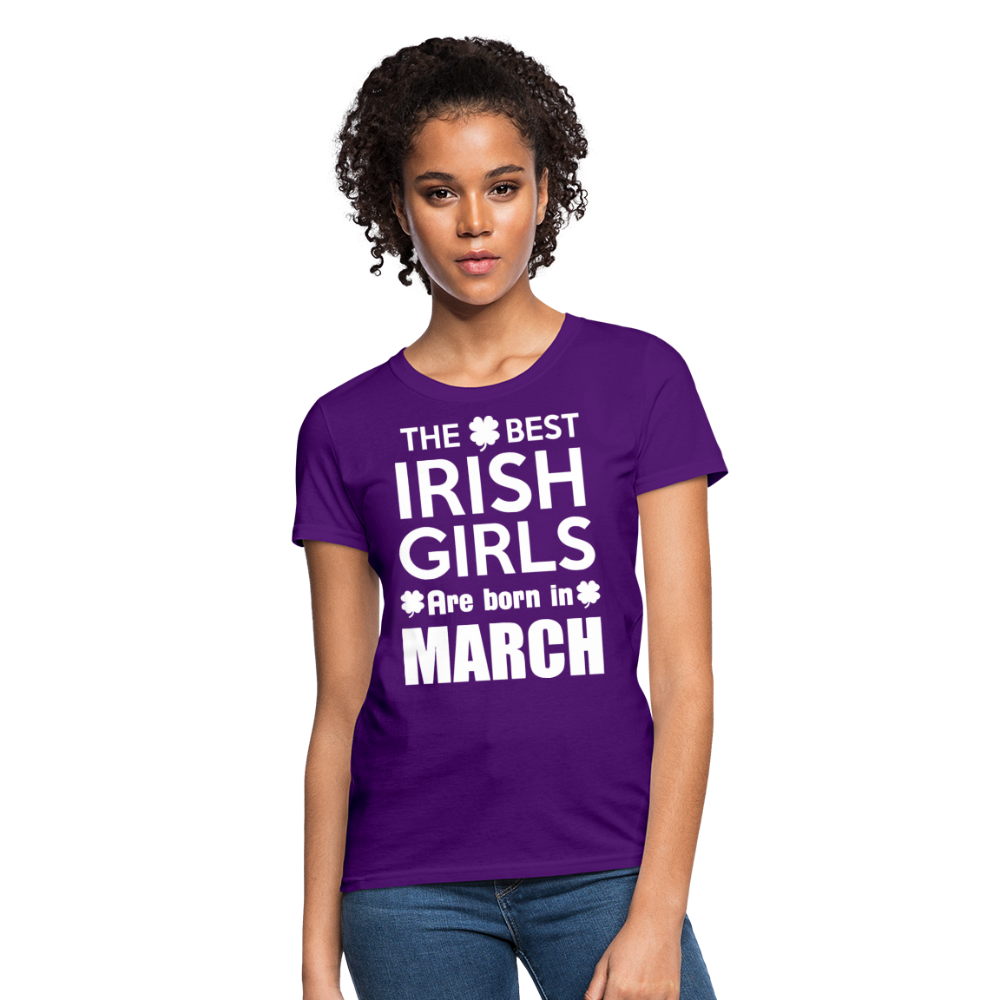 The Best Irish Girls Are Born In March Women's T-Shirt - purple