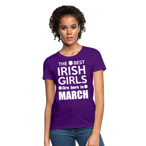 The Best Irish Girls Are Born In March Women's T-Shirt - purple