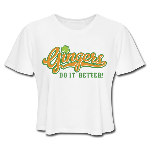 Gingers Do It Better! Women's Cropped T-Shirt - white