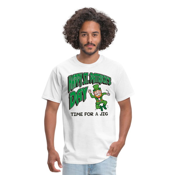 Happy St. Patrick's Day Time For A Jig Men's Classic T-Shirt - white