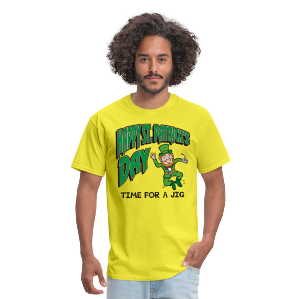 Happy St. Patrick's Day Time For A Jig Men's Classic T-Shirt - yellow