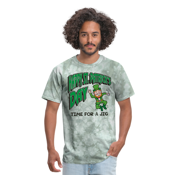 Happy St. Patrick's Day Time For A Jig Men's Classic T-Shirt - military green tie dye