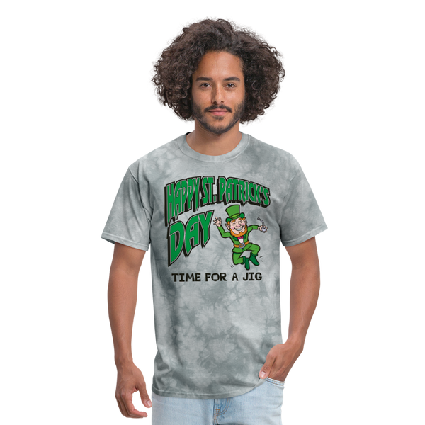 Happy St. Patrick's Day Time For A Jig Men's Classic T-Shirt - grey tie dye