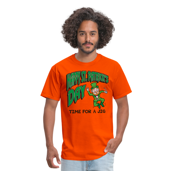 Happy St. Patrick's Day Time For A Jig Men's Classic T-Shirt - orange