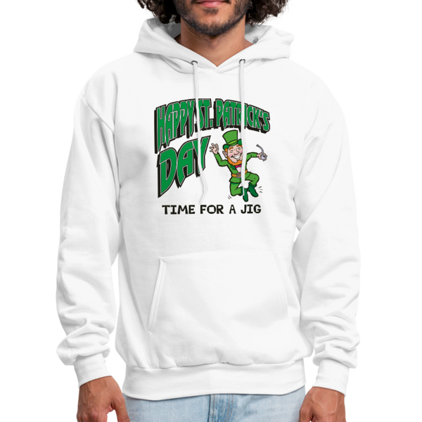 Happy St. Patrick's Day Time For A Jig Men's Hoodie - white