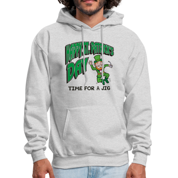 Happy St. Patrick's Day Time For A Jig Men's Hoodie - ash 