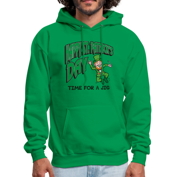 Happy St. Patrick's Day Time For A Jig Men's Hoodie - kelly green