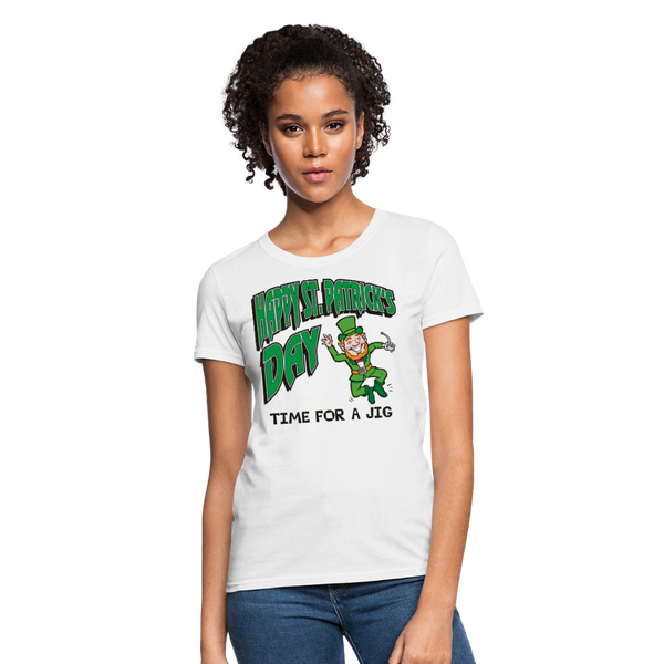 Happy St. Patrick's Day Time For A Jig Women's T-Shirt - white