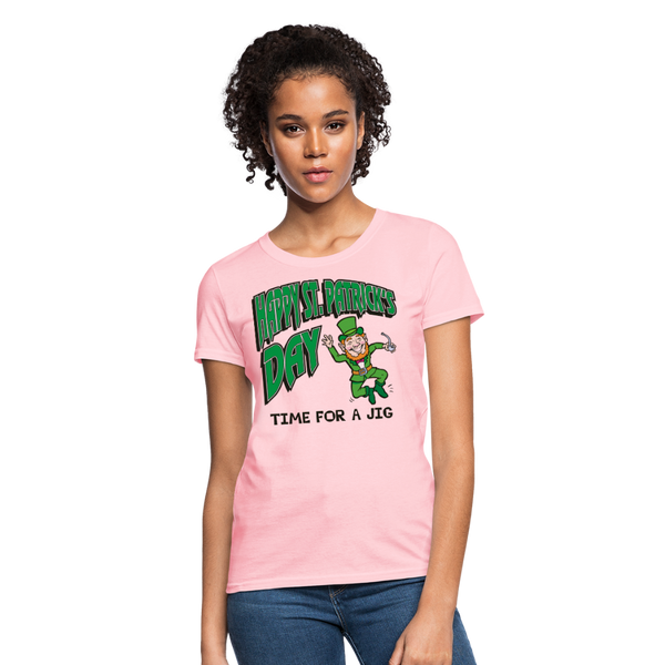 Happy St. Patrick's Day Time For A Jig Women's T-Shirt - pink