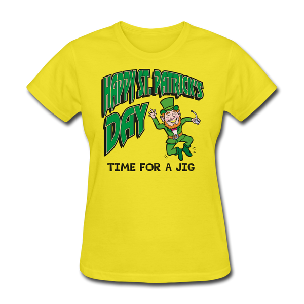 Happy St. Patrick's Day Time For A Jig Women's T-Shirt - yellow