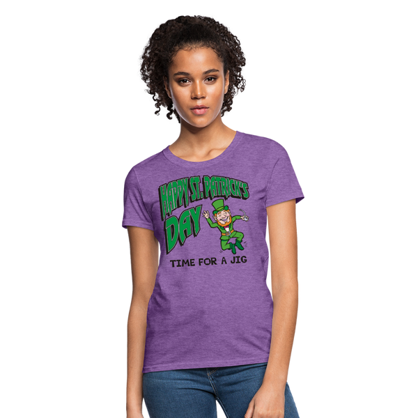 Happy St. Patrick's Day Time For A Jig Women's T-Shirt - purple heather