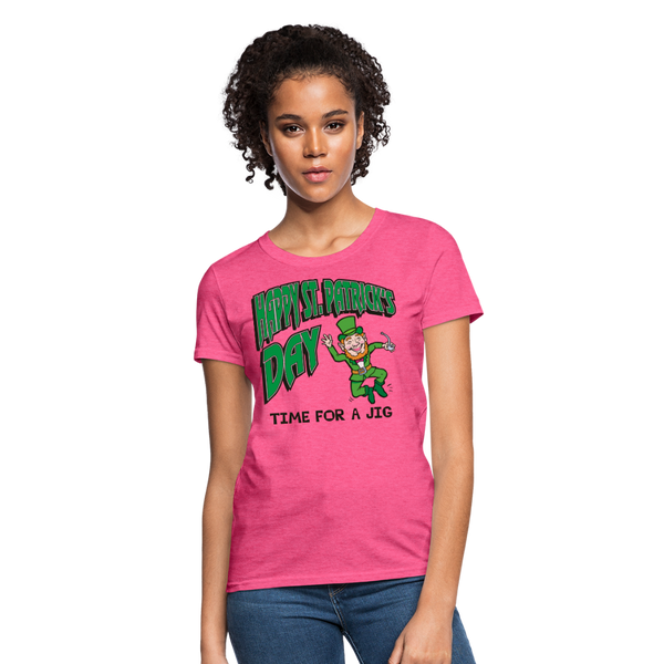 Happy St. Patrick's Day Time For A Jig Women's T-Shirt - heather pink