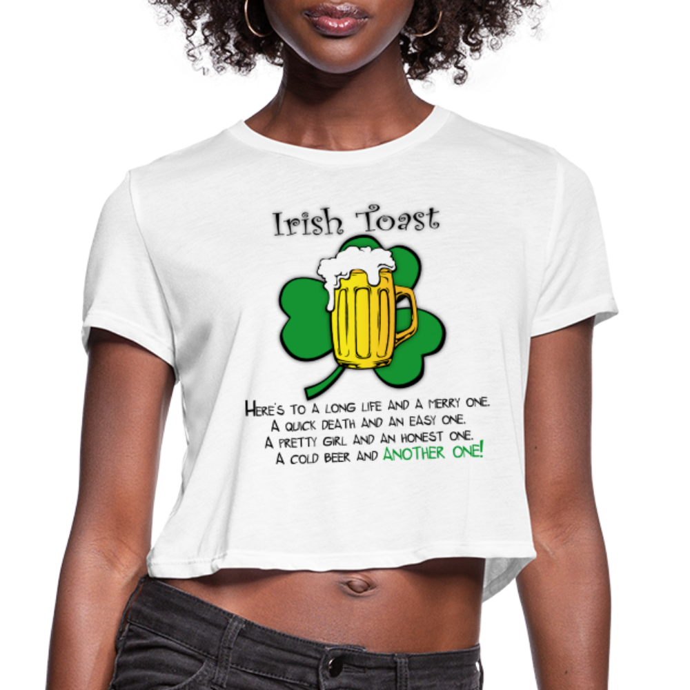 Irish Toast Women's Cropped T-Shirt - white