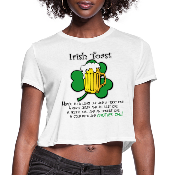 Irish Toast Women's Cropped T-Shirt - white