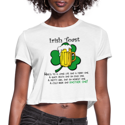 Irish Toast Women's Cropped T-Shirt - white