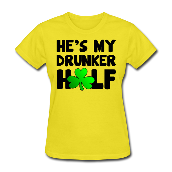 He's My Drunker Half Women's T-Shirt - yellow