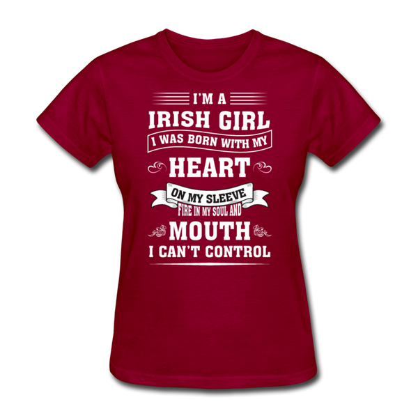 I'm A Irish Girl Women's T-Shirt - dark red