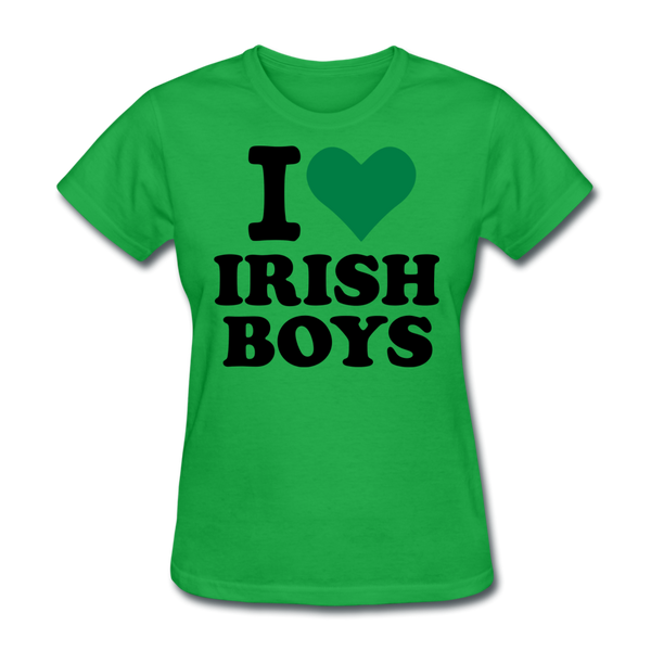 I Love Irish Boys Women's T-Shirt - bright green