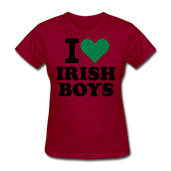 I Love Irish Boys Women's T-Shirt - dark red