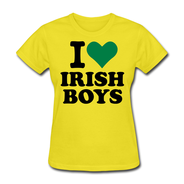 I Love Irish Boys Women's T-Shirt - yellow