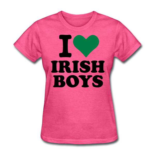 I Love Irish Boys Women's T-Shirt - heather pink