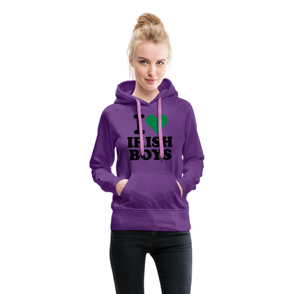 I Love Irish Boys Women’s Premium Hoodie - purple