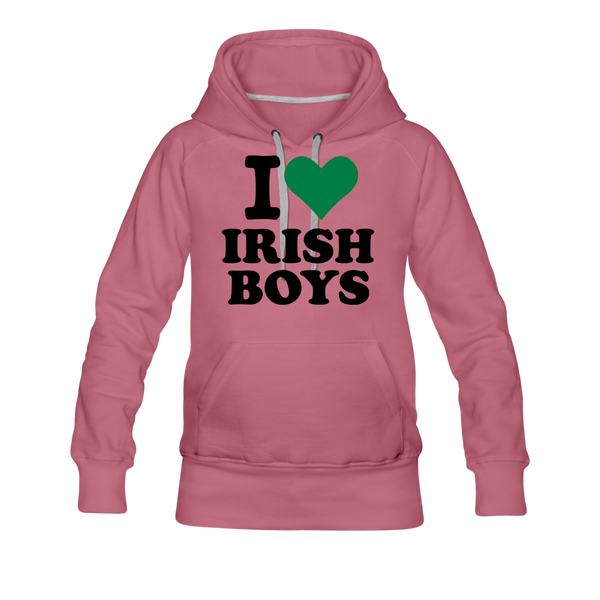 I Love Irish Boys Women’s Premium Hoodie - mauve