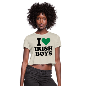 I Love Irish Boys Women's Cropped T-Shirt - dust