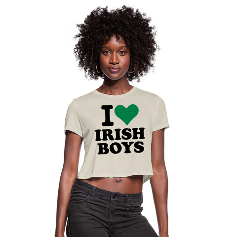 I Love Irish Boys Women's Cropped T-Shirt - dust