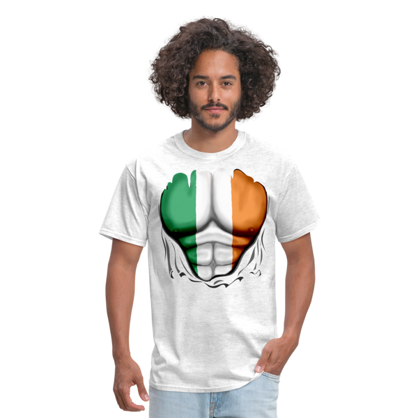 Ireland Flag Ripped Abs Men's Classic T-Shirt - light heather gray