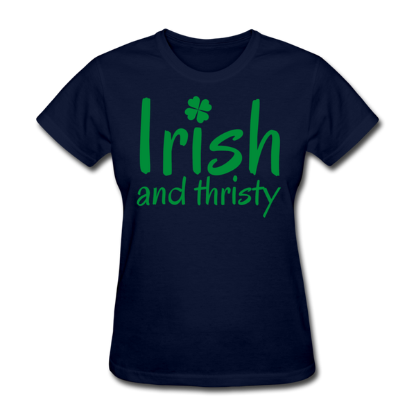 Irish & Thirsty Women's T-Shirt - navy