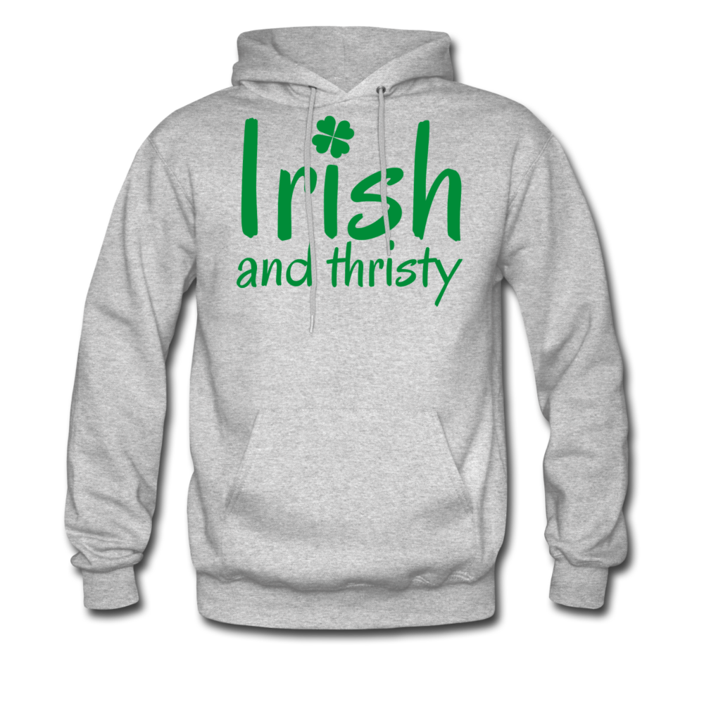 Irish & Thirsty Men's Hoodie - heather gray