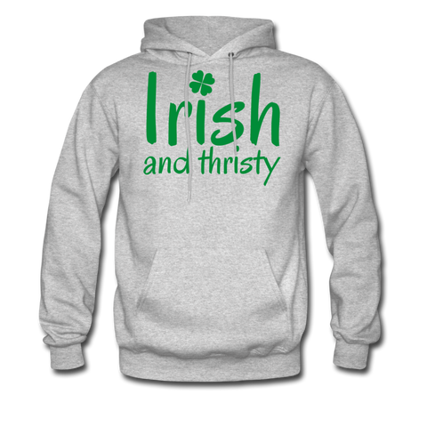 Irish & Thirsty Men's Hoodie - heather gray