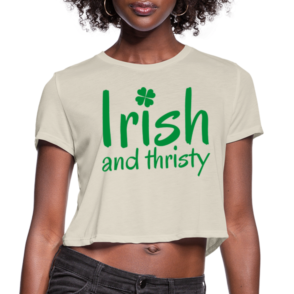 Irish & Thirsty Women's Cropped T-Shirt - dust