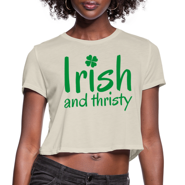 Irish & Thirsty Women's Cropped T-Shirt - dust
