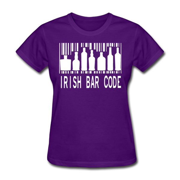 Irish Bar Code Women's T-Shirt - purple