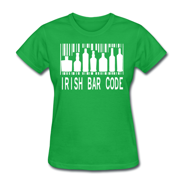 Irish Bar Code Women's T-Shirt - bright green