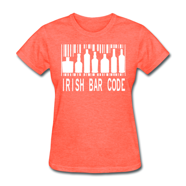 Irish Bar Code Women's T-Shirt - heather coral