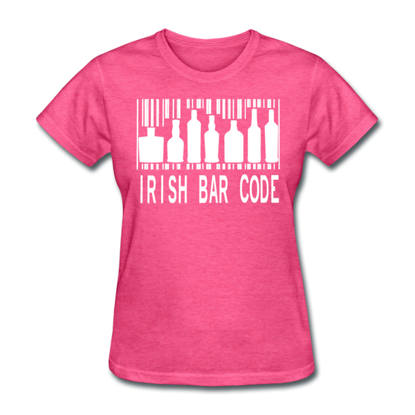 Irish Bar Code Women's T-Shirt - heather pink