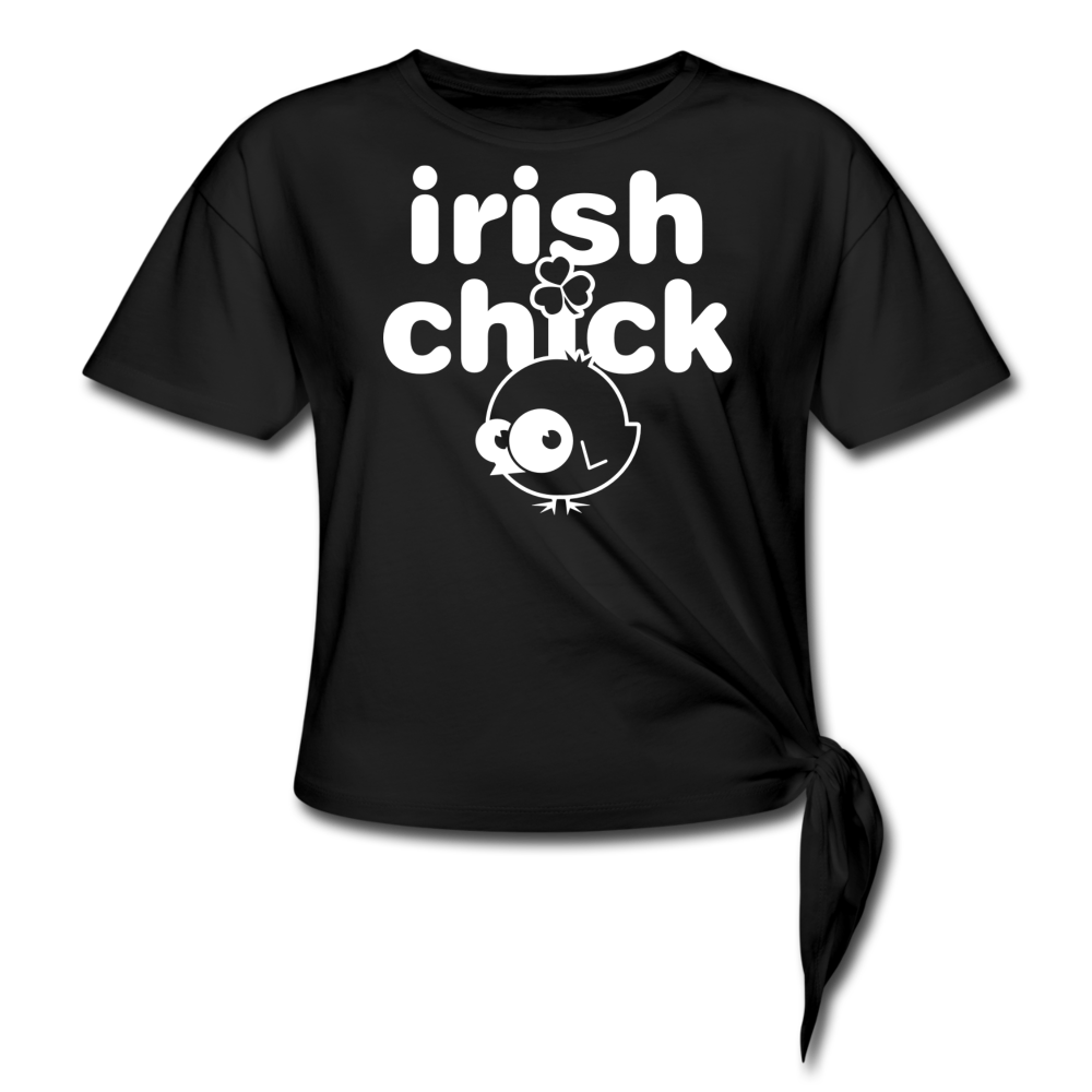 Irish Chick Women's Knotted T-Shirt - black