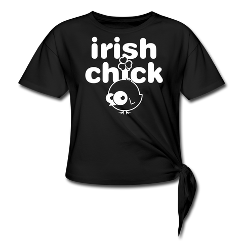 Irish Chick Women's Knotted T-Shirt - black