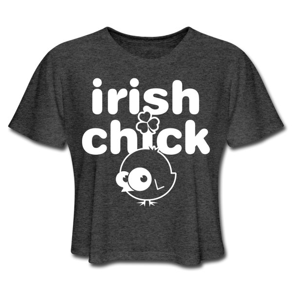 Irish Chick Women's Cropped T-Shirt - deep heather