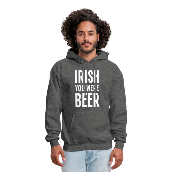 Irish You Were Beer Men's Hoodie - charcoal gray