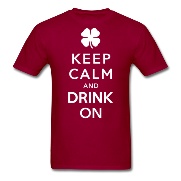 Keep Calm And Drink On Men's Classic T-Shirt - dark red