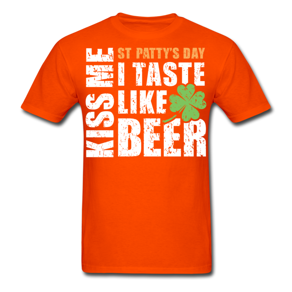 St Patty's Day Kiss Me I Taste Like Beer Men's Classic T-Shirt - orange