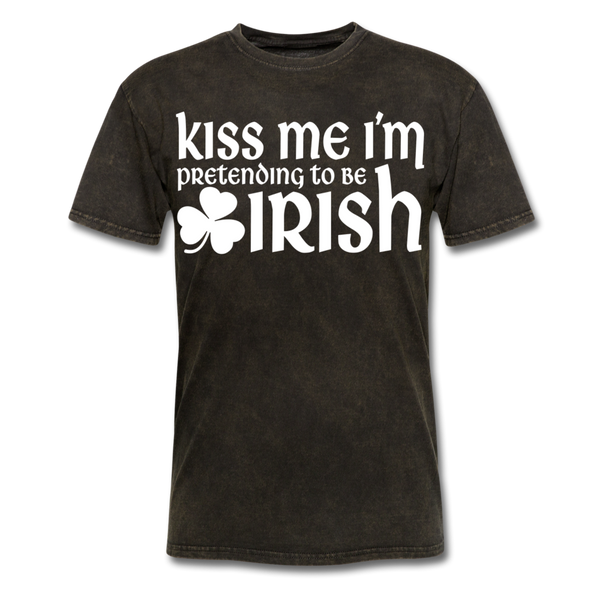 Kiss Me I'm Pretending To Be Irish Men's Classic T-Shirt - mineral black