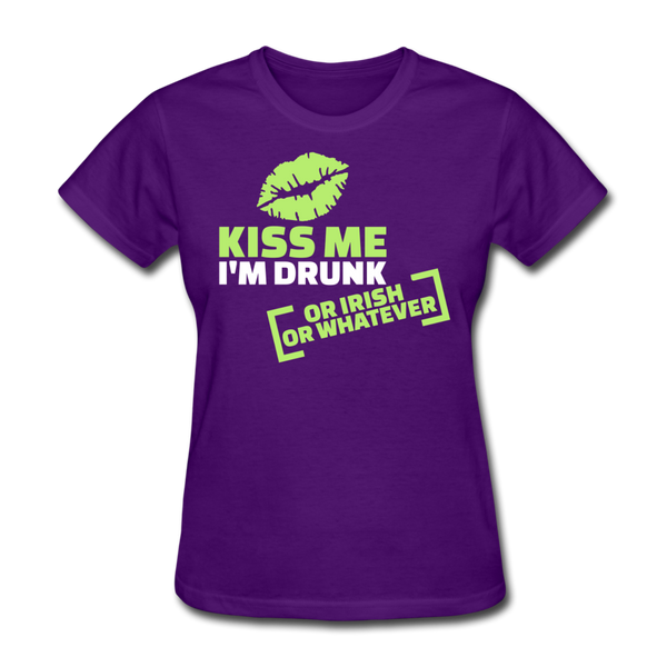 Kiss Me I'm Drunk Or Irish Or Whatever Women's T-Shirt - purple