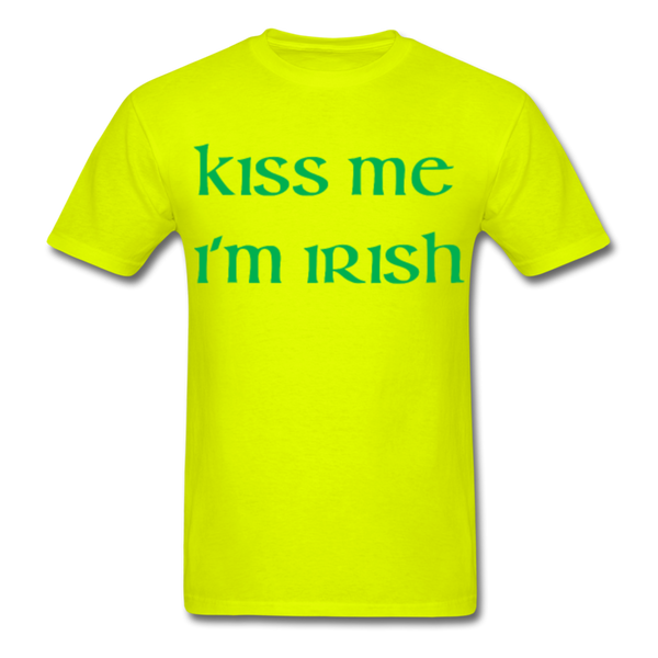 Kiss Me I'm Irish Men's Classic T-Shirt - safety green