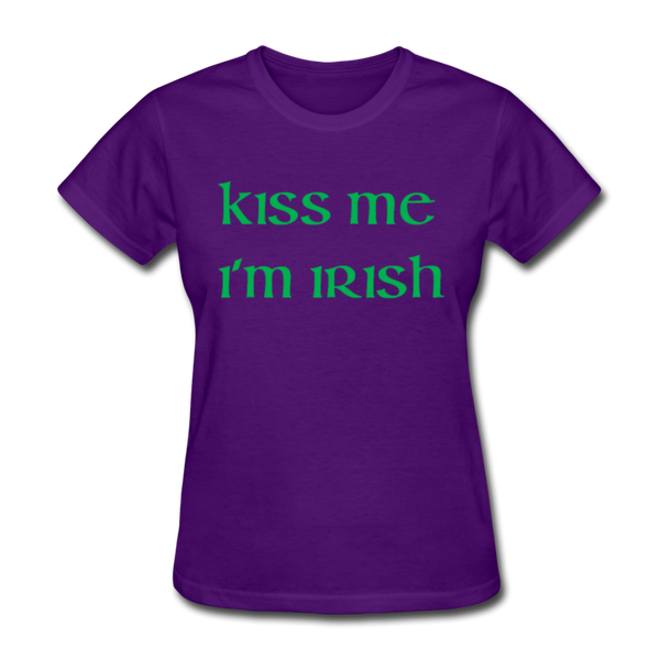 Kiss Me I'm Irish Women's T-Shirt - purple