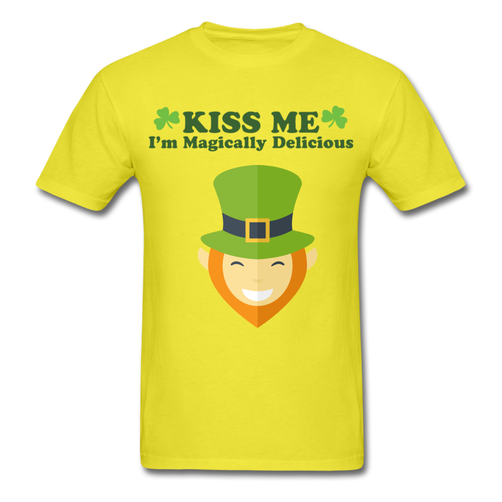 Kiss Me I'm Magically Delicious Men's Classic T-Shirt - yellow